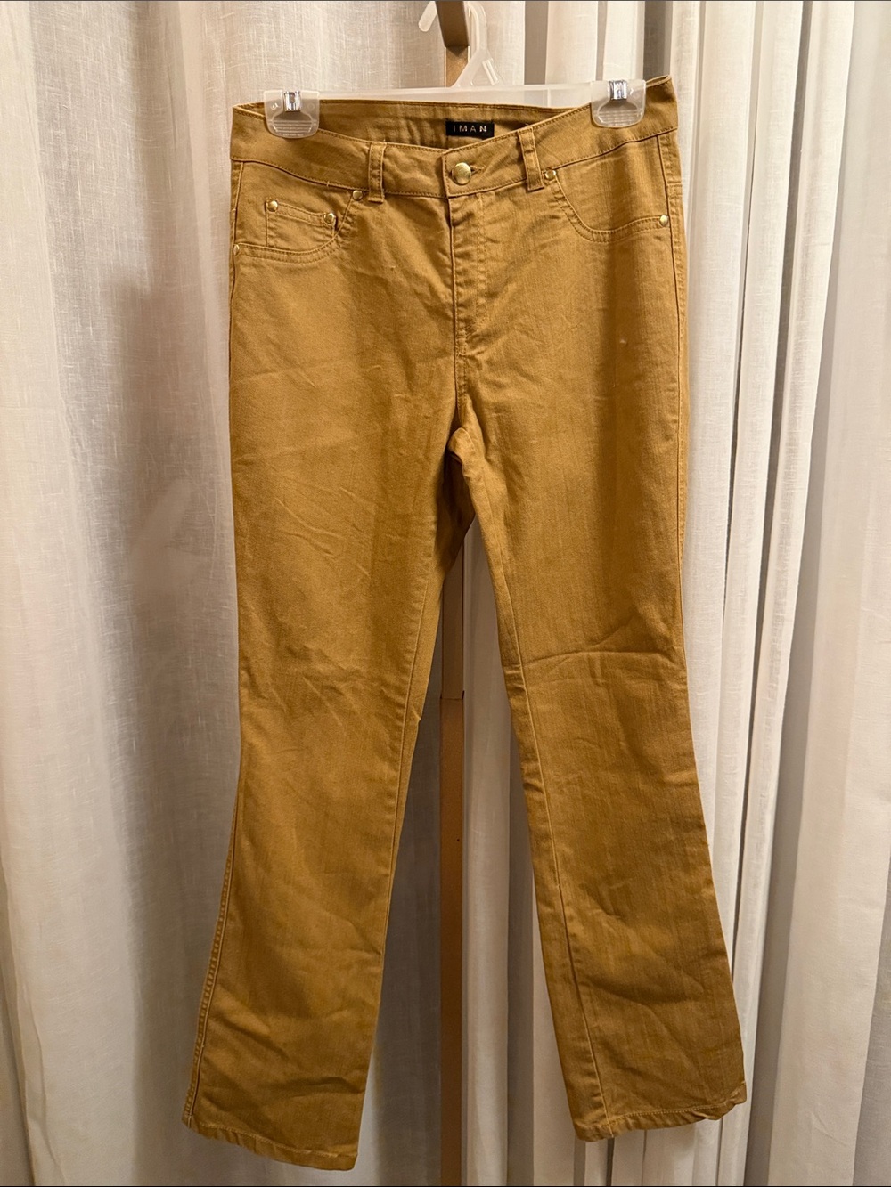 IMAN Women's Bootcut Pants in Mustard